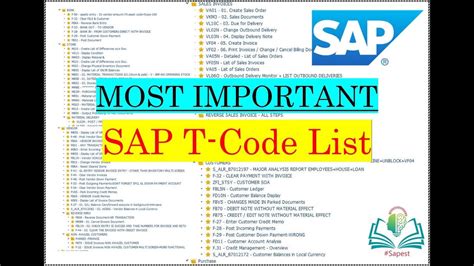 sap t code list|sap tcode list download.